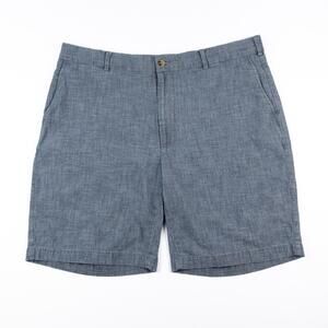 Peter Millar Shorts Mens 36 Blue Chino Flat Front 8" Inseam Casual Golf